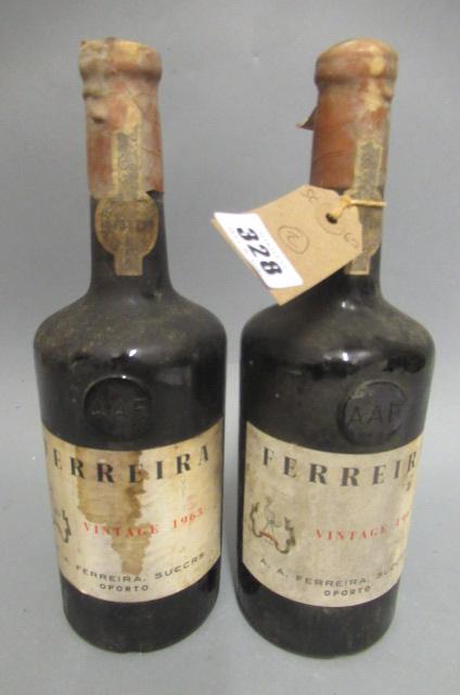 Two bottles 1963 Ferreira vintage port Image