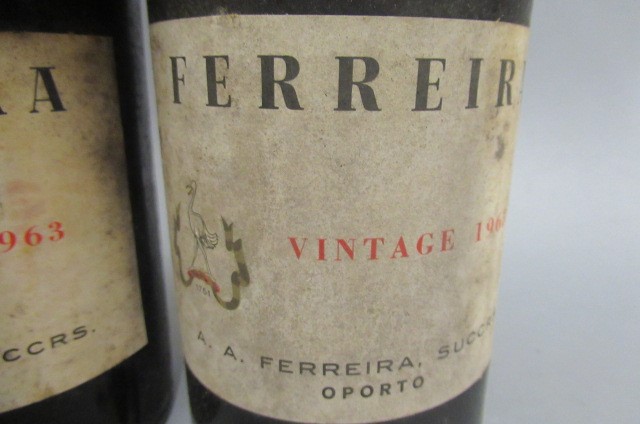 Two bottles 1963 Ferreira vintage port Image