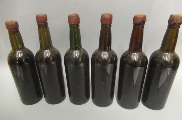 Six bottles believed port Image