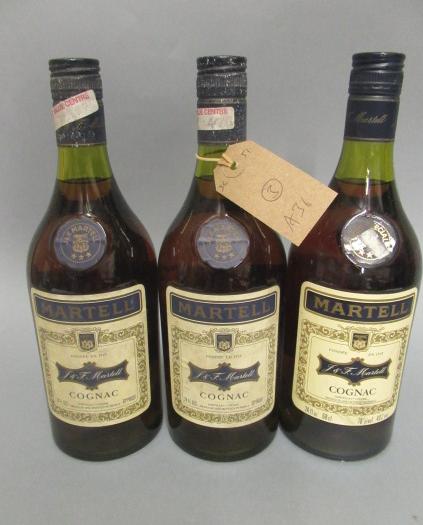3 bottles Martell 3 star cognac Image