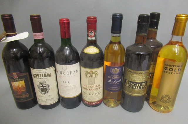 9 bottles of European wine including examples form France Image