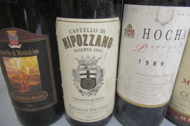 9 bottles of European wine including examples form France Image