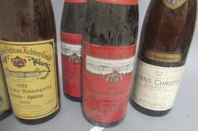 7 bottles of mainly German wine Image