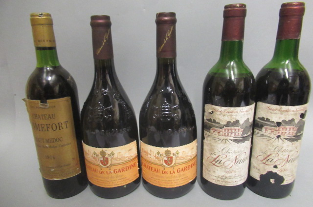 5 bottles of French red Image