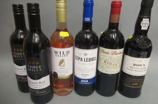 6 bottles of mainly European wine Image