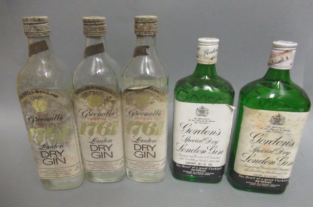 5 bottles of London dry gin Image