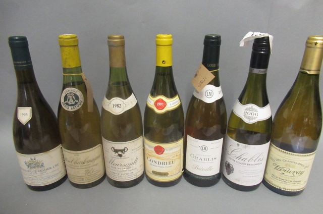 7 bottles of white Burgundy Image