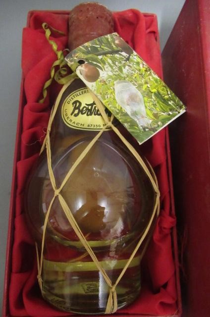 2 ceramic bottles of boxed rice wine (pagoda brand and other) Image