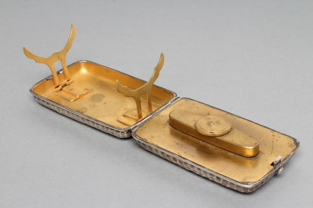 A LATE VICTORIAN CURLING TONGS SILVER SPIRIT WARMER Image