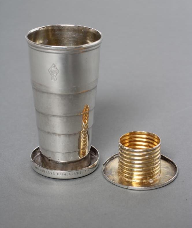 A VICTORIAN SILVER COLLAPSIBLE TOT Image
