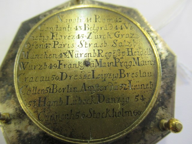 A TRAVELLING EQUATORIAL/EQUINOCTIAL BRASS SUNDIAL by Christoph Schoener Junior Image