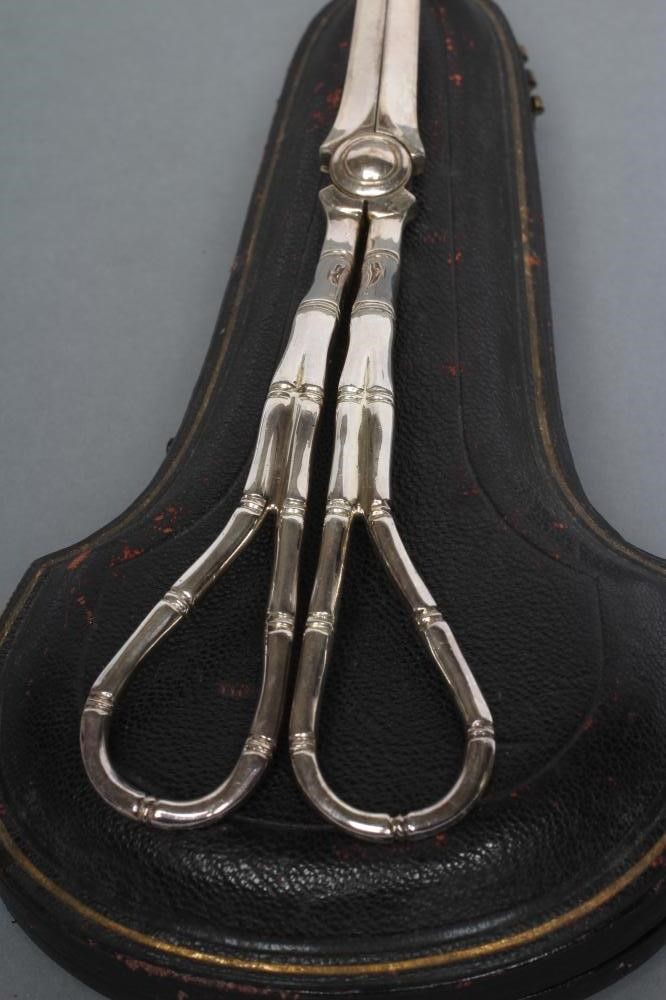 A PAIR OF LATE VICTORIAN SILVER GRAPE SCISSORS Image