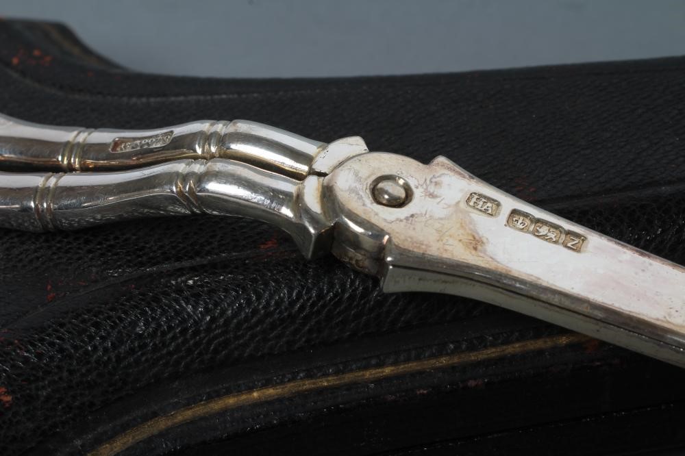 A PAIR OF LATE VICTORIAN SILVER GRAPE SCISSORS Image