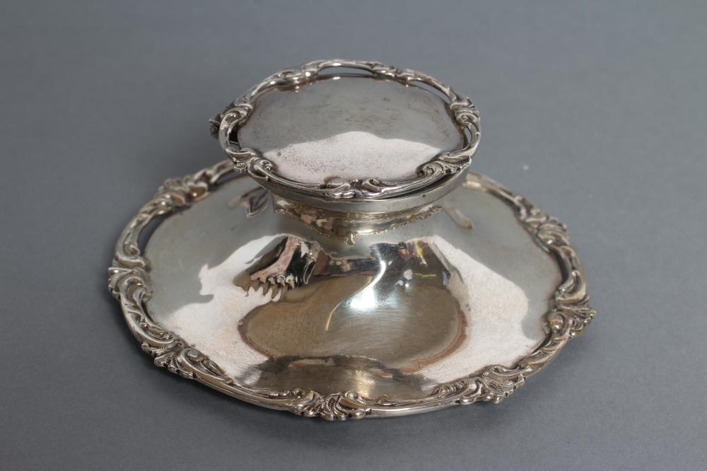 A SILVER CAPSTAN INKWELL Image
