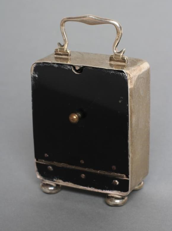 AN ENAMELLED SILVER DRESSING TABLE CARRIAGE TIMEPIECE Image