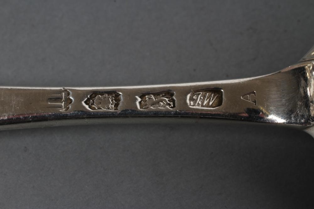 A PAIR OF GEORGE II SILVER DESSERT SPOONS Image