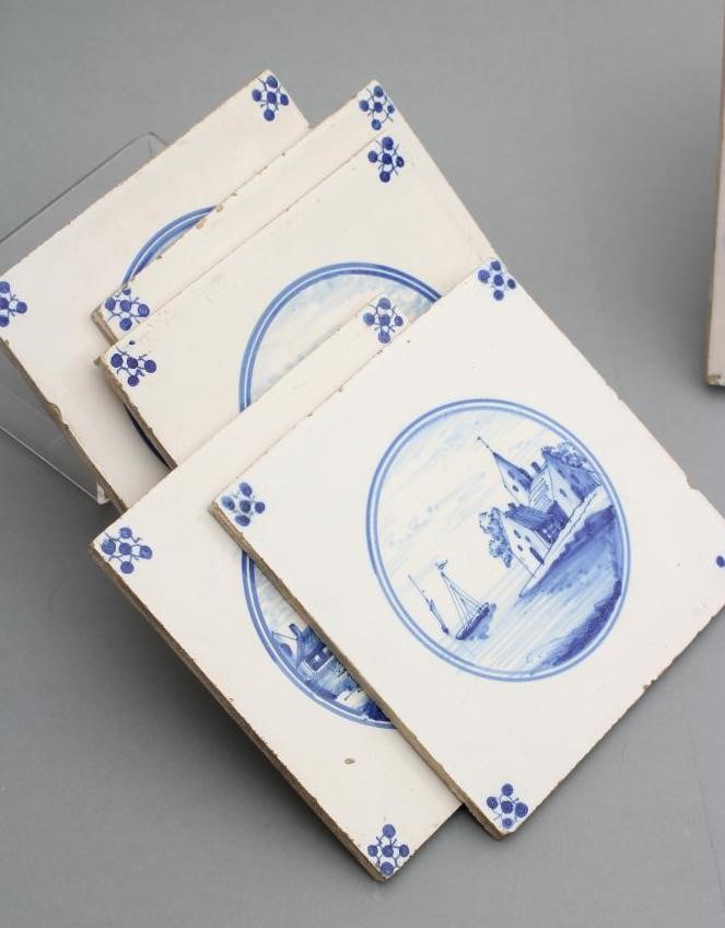 A COLLECTION OF FOURTEEN DUTCH DELFT TILES Image