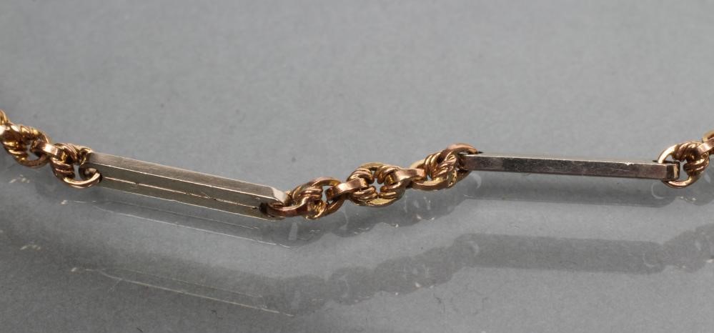A 9CT BI-COLOUR GOLD ALBERTINA CHAIN Image