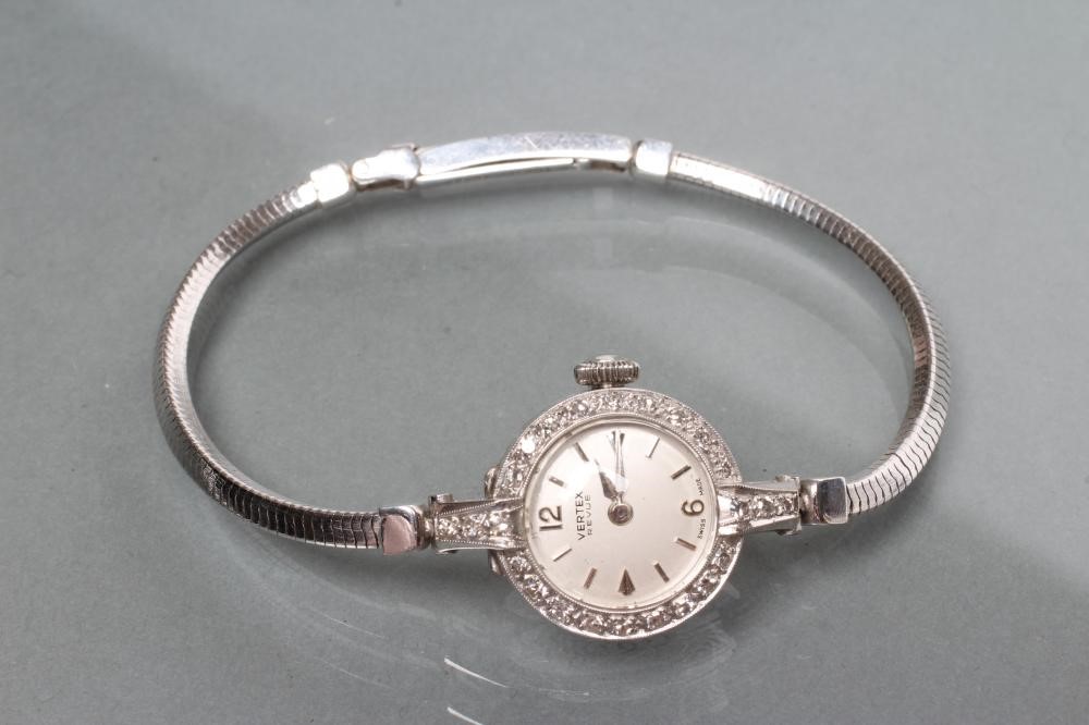 A DIAMOND SET WHITE GOLD VERTEX REVUE COCKTAIL WATCH Image