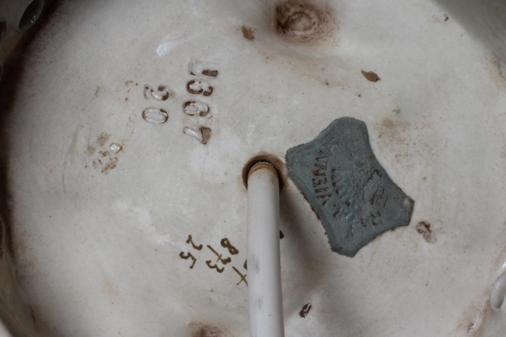 AN ART NOUVEAU ROYAL VIENNA PORCELAIN TABLE LAMP BASE modelled as two young girls Image