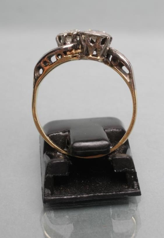 A TWO STONE DIAMOND RING Image