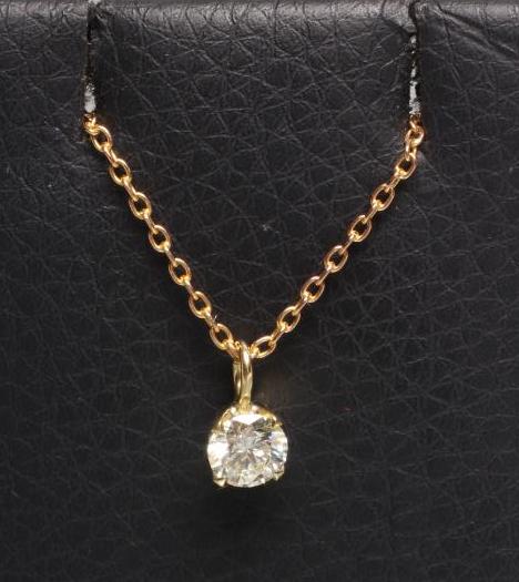 A SOLITAIRE DIAMOND PENDANT Image