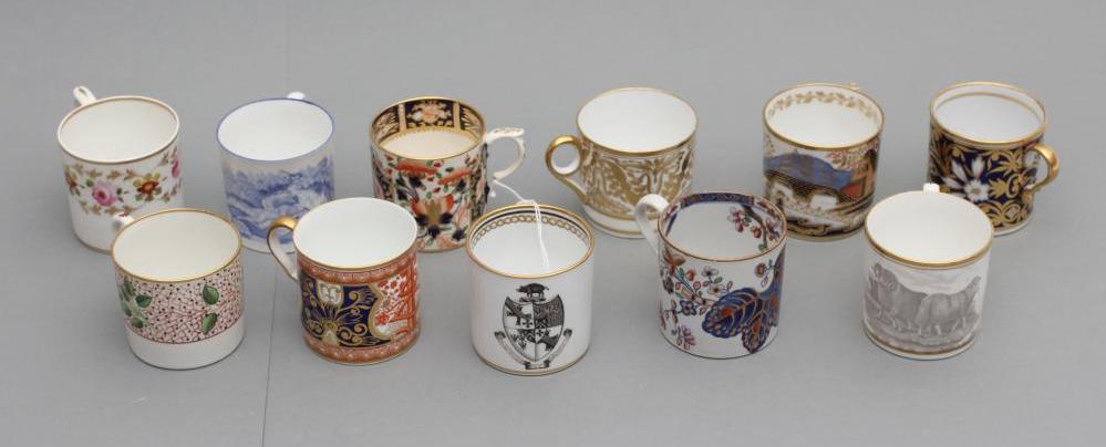 A COLLECTION OF TEN ENGLISH PORCELAIN COFFEE CANS Image