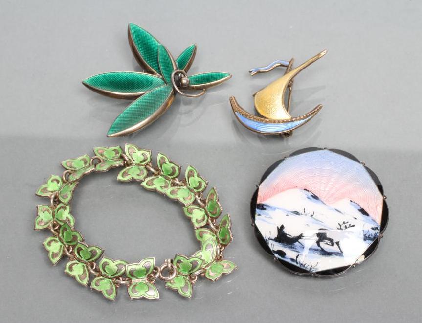 A COLLECTION OF NORWEGIAN SILVER AND ENAMELLED JEWELLERY Image