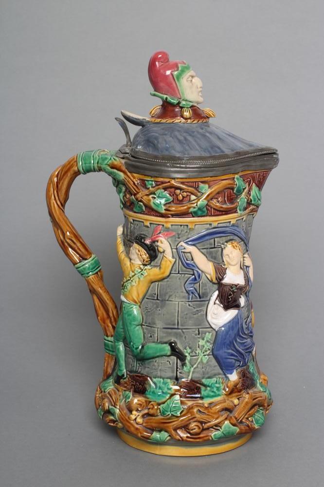 A VICTORIAN MINTON MAJOLICA "TOWER" JUG Image
