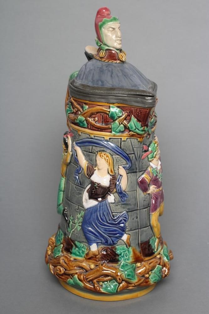 A VICTORIAN MINTON MAJOLICA "TOWER" JUG Image
