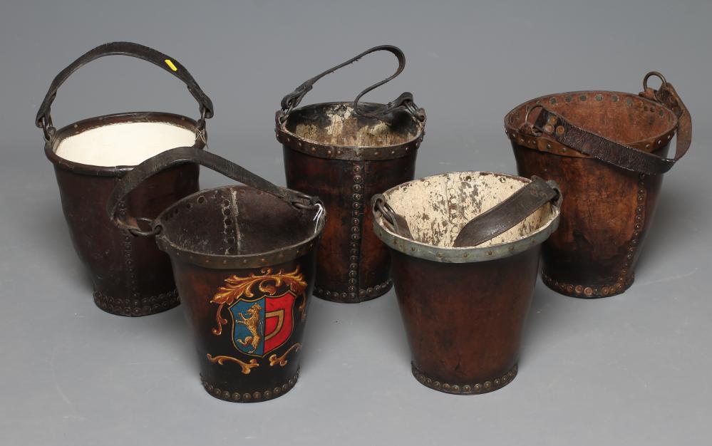 A LEATHER FIRE BUCKET Image