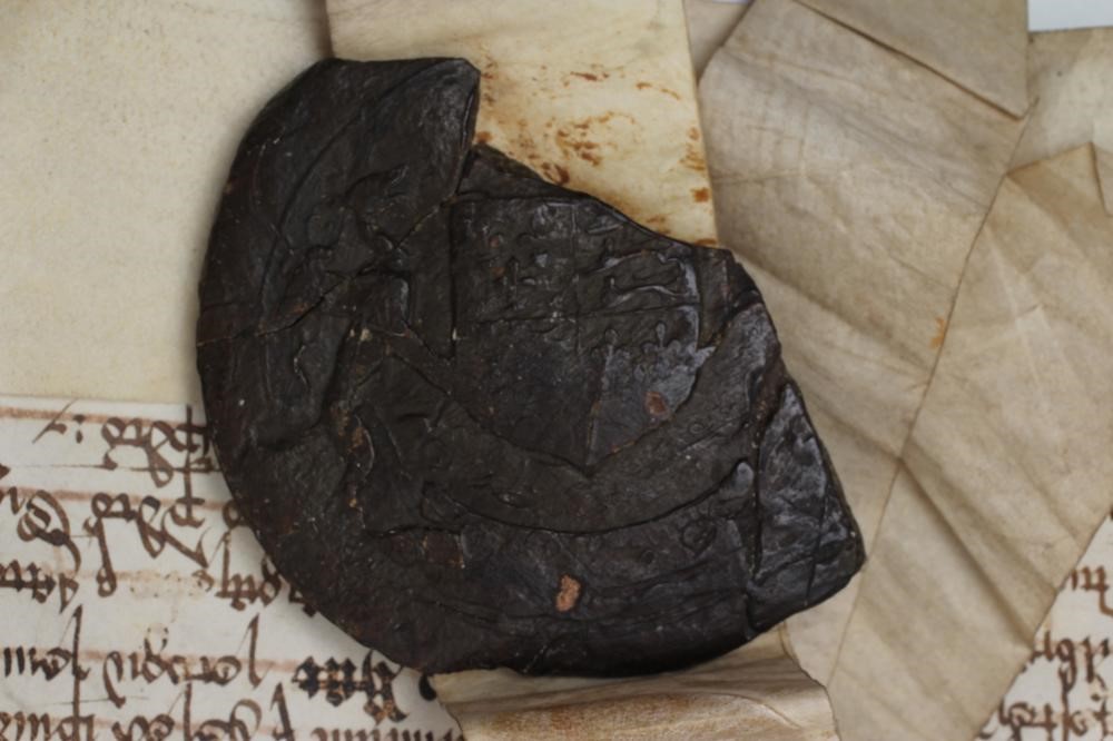 TWO ELIZABETH I VELLUM DOCUMENTS Image