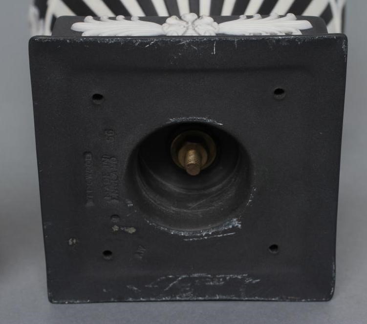A WEDGWOOD BLACK JASPER DIP "DANCING HOURS" VASE AND COVER Image