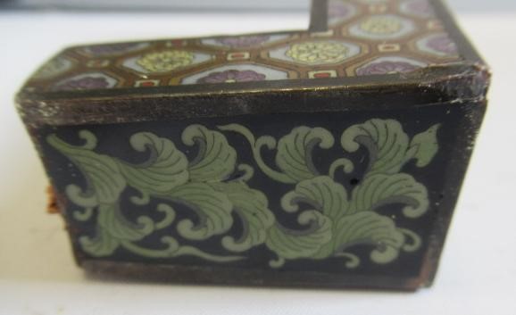 A JAPANESE CLOISONNE ENAMEL TRIPOD CENSOR AND COVER of two handled lobed ovoid form with arcade Image