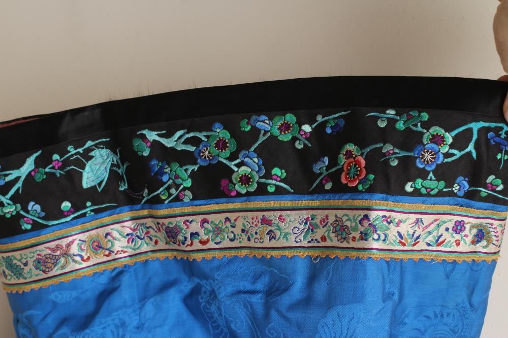 A CHINESE FUR LINED SILK JACKET Image