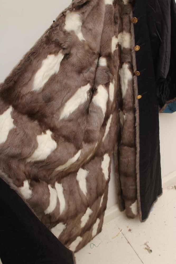 A CHINESE FUR LINED SILK JACKET Image