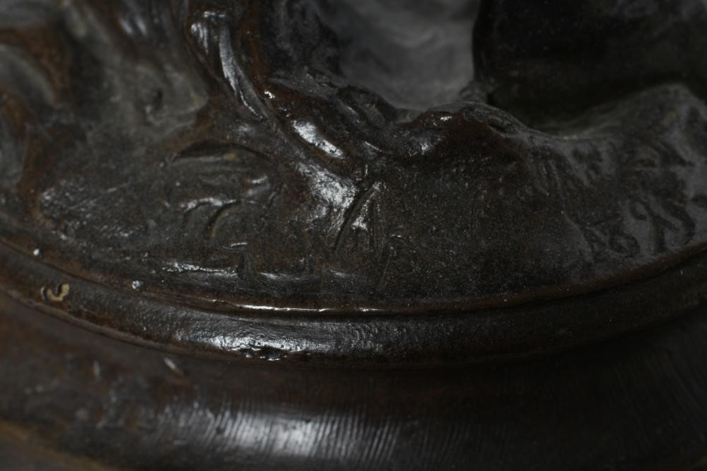 A BRONZE FIGURE OF EDWARD VII modelled standing in riding boots and hat Image