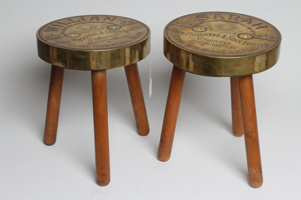 A PAIR JOHN MUSGRAVE & SONS LTD. (BOLTON) PRESENTATION BRASS PLAQUES Image