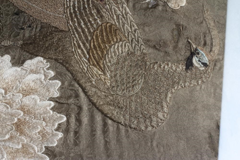 A CHINESE SILK EMBROIDERED PANEL Image