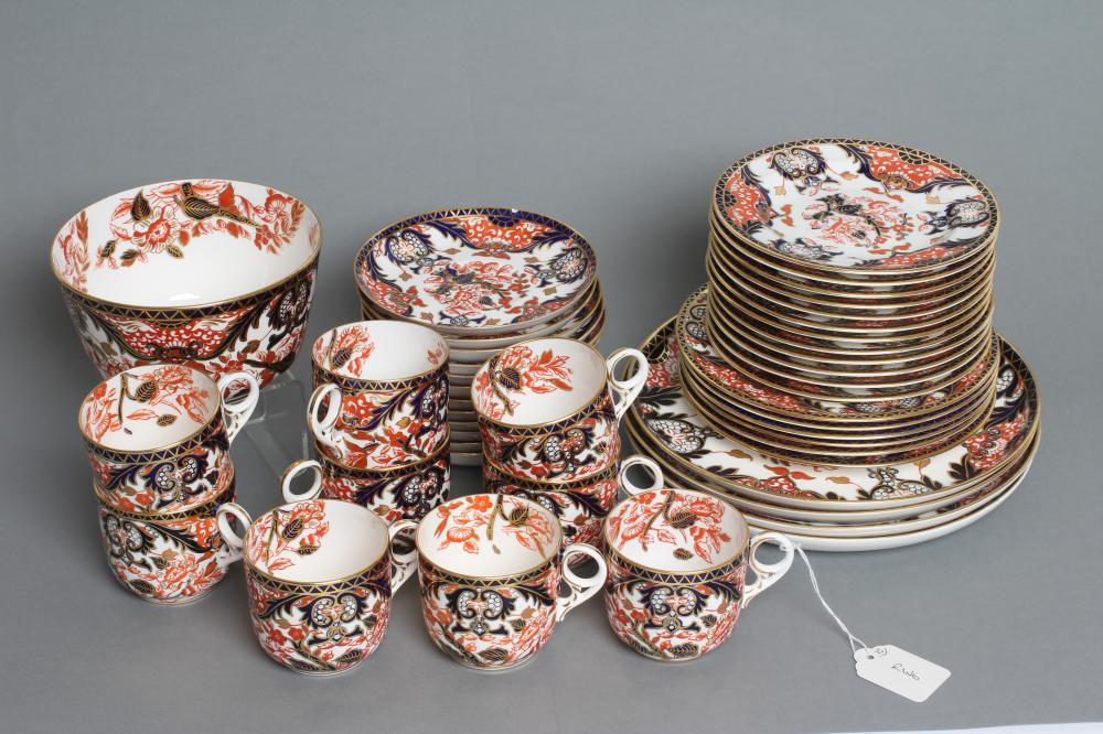 A VICTORIAN AND LATER CROWN DERBY CHINA PART TEA SERVICE Image
