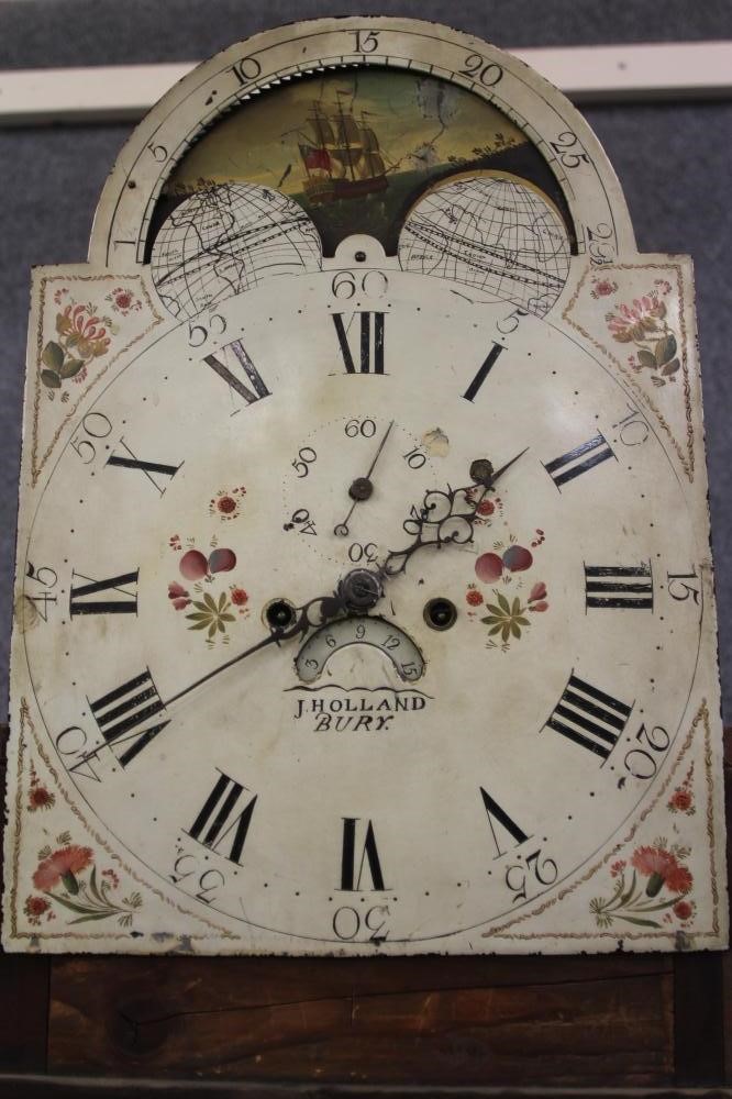 A MAHOGANY LONGCASE signed J Holland Image