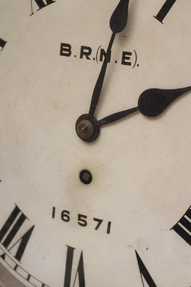 A VICTORIAN OAK RAILWAY TIMEPIECE with single fusee movement Image