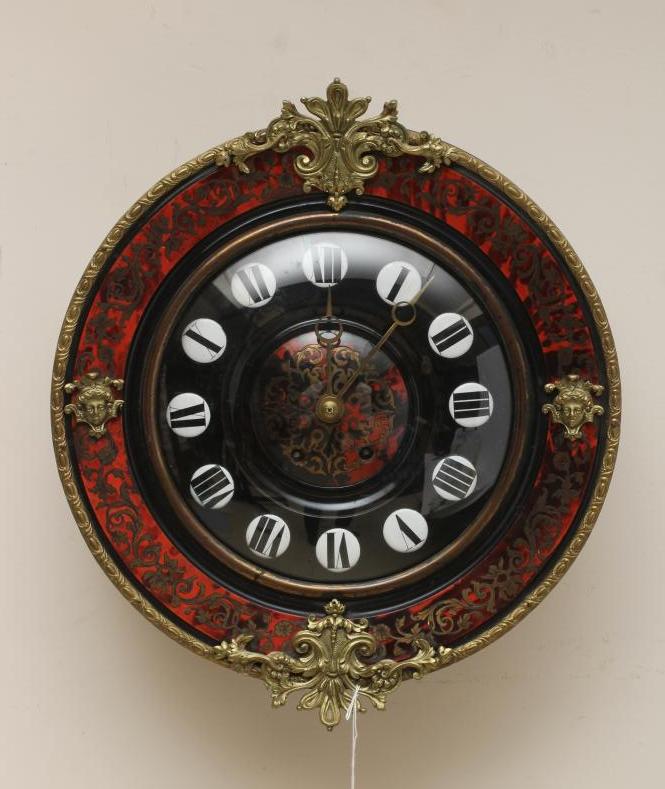 A FRENCH EBONISED BOULLE WALL CLOCK Image