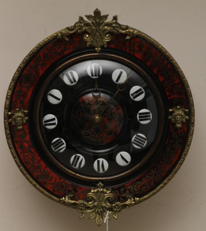 A FRENCH EBONISED BOULLE WALL CLOCK Image
