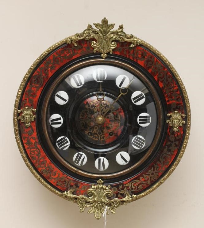 A FRENCH EBONISED BOULLE WALL CLOCK Image