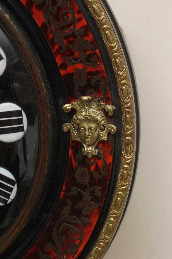 A FRENCH EBONISED BOULLE WALL CLOCK Image