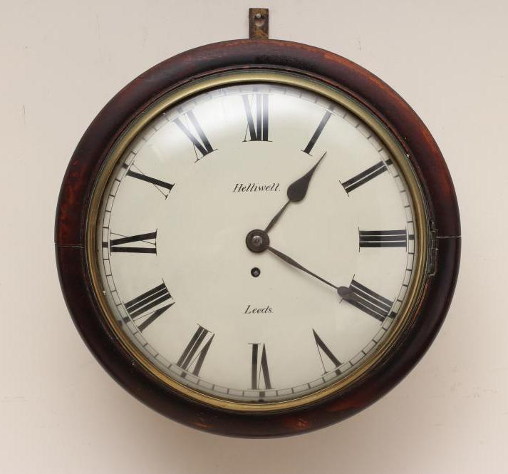A MAHOGANY WALL TIMEPIECE Image