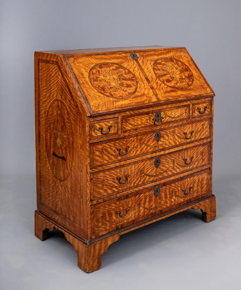 AN INLAID SATINWOOD BUREAU Image