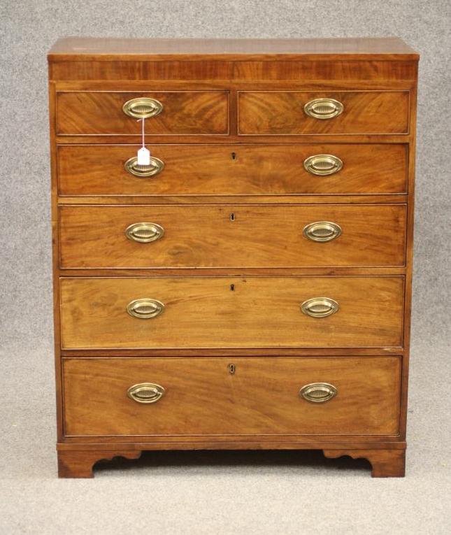 A GEORGIAN MAHOGANY STRAIGHT FRONTED TALL CHEST Image