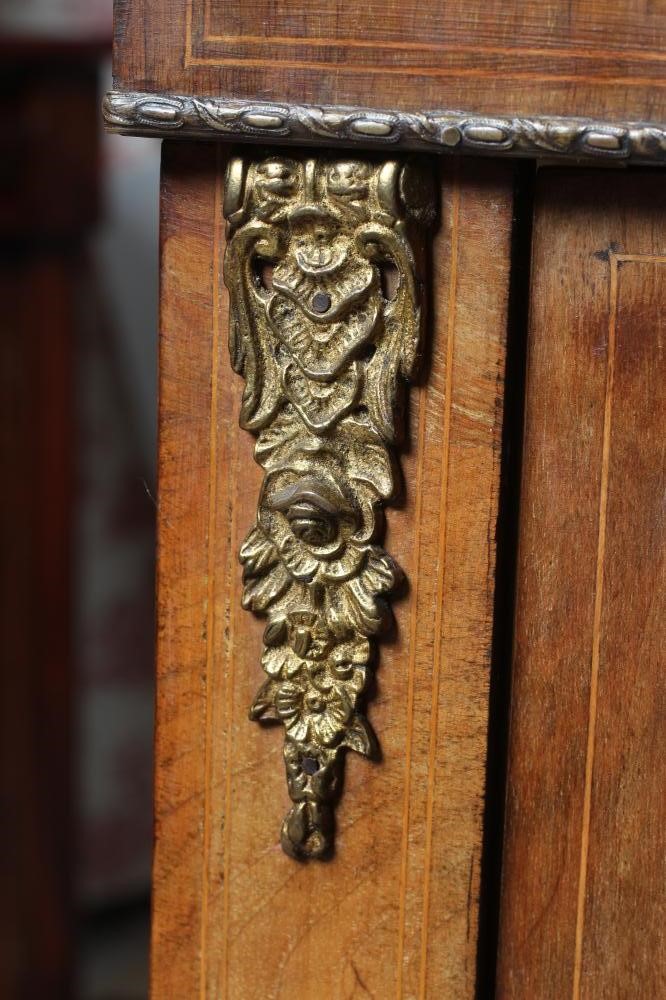 A VICTORIAN WALNUT AND EBONISED PIER DISPLAY CABINET with foliate marquetry and gilt metal mounts Image